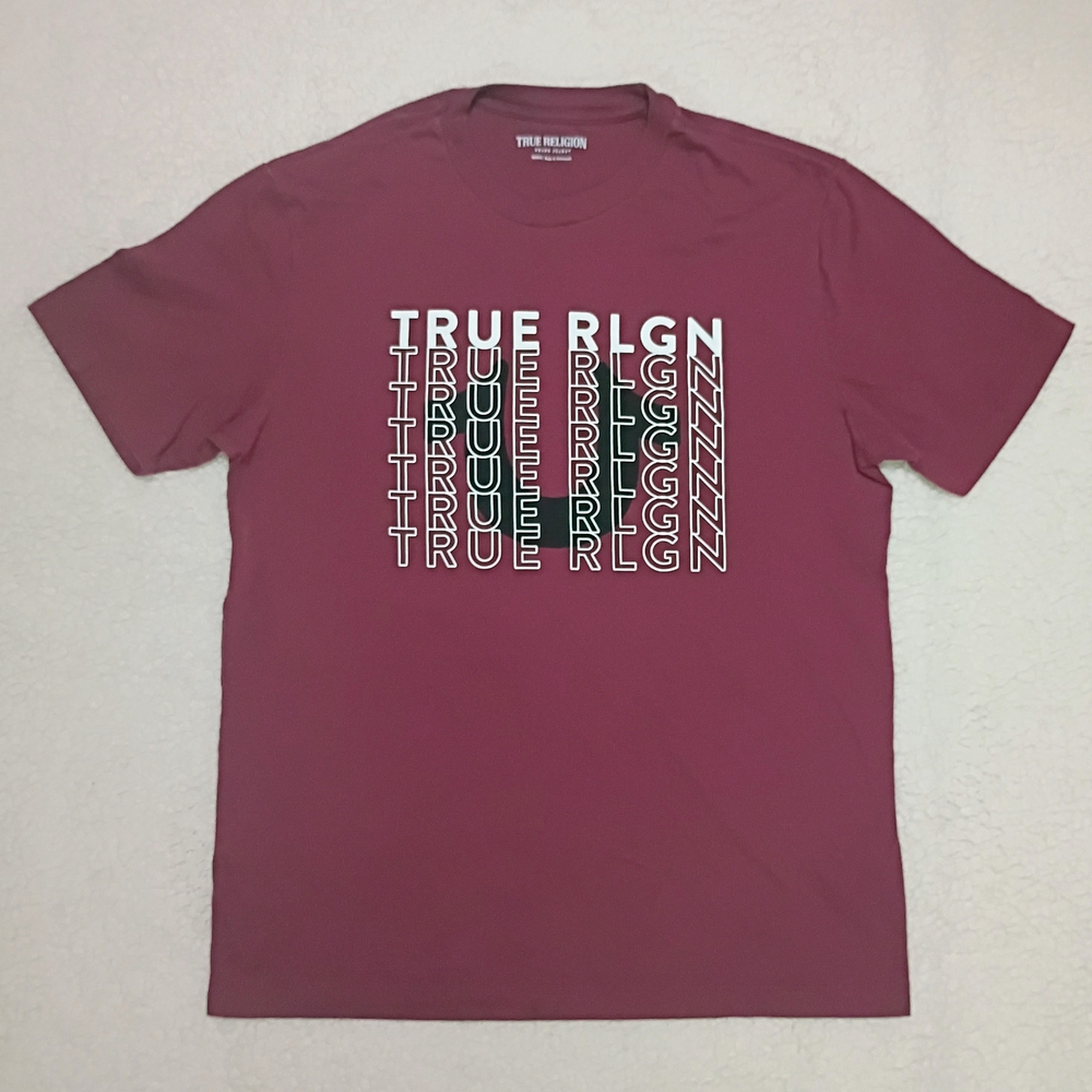 True Religion Men's Maroon Graphic Tee